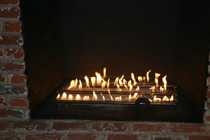custom fireplace with burner