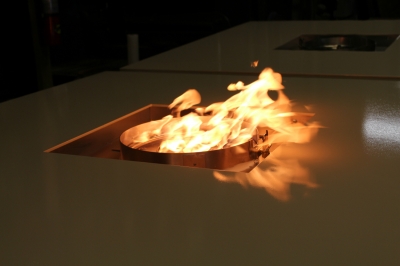 Custom propane metal fire table