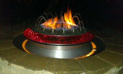 custom fire and water outdoor feature