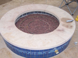 lava rock fire pit with fire pit ring