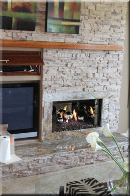 Palm Desert Fireplace with Sterling Silver Panels