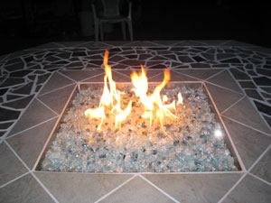 Fire table with fire glass Fire table with fire glass