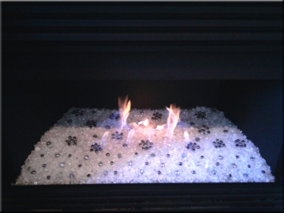 fireplace fireglass topper designs