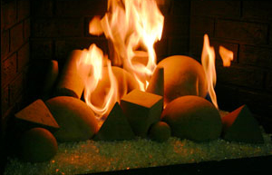 Concrete Fireballs for the fireplace