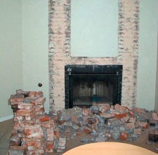 Rebuilt fireplace