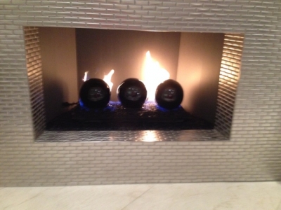 Large Black Fireplace Fire Balls