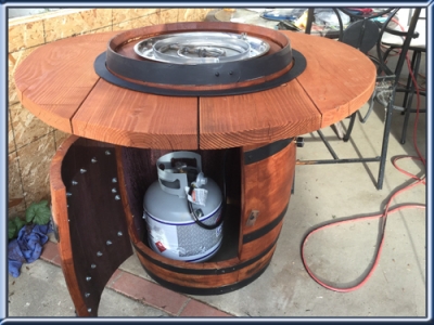 Wine Barrel Into A Safe Outdoor Firepit, Wine Barrel Propane Fire Pit