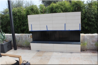 Corten Steel Fireplace Newport Beach