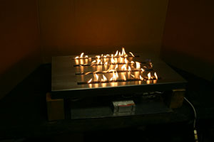 flat pan with propane burner for fire pit