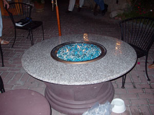 fire rock fire pit table