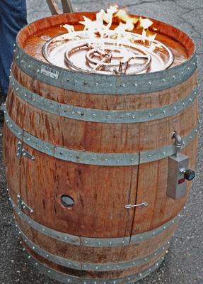 Wine Barrel Into A Safe Outdoor Firepit, Wood Barrel Fire Pit