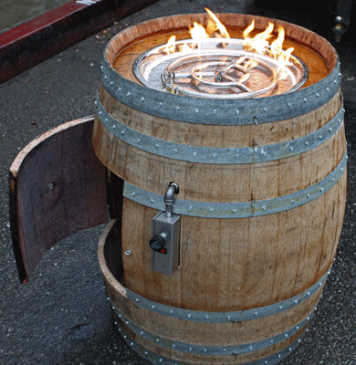 Wine Barrel Into A Safe Outdoor Firepit, Barrel Fire Pit Propane