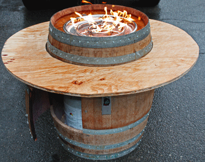 Wine Barrel Into A Safe Outdoor Firepit, Wine Barrel Table Fire Pit